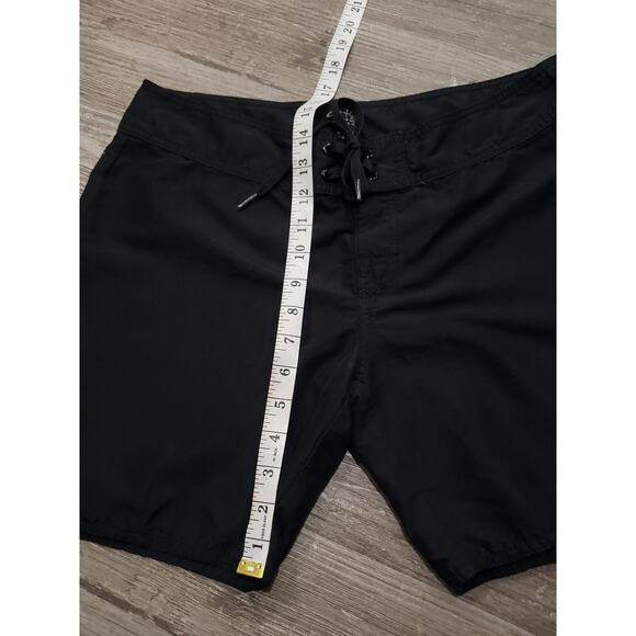 Oakley Black Tie Front Swim Shorts Bathing Bottoms Board Shorts Trunks - Picture 6 of 7